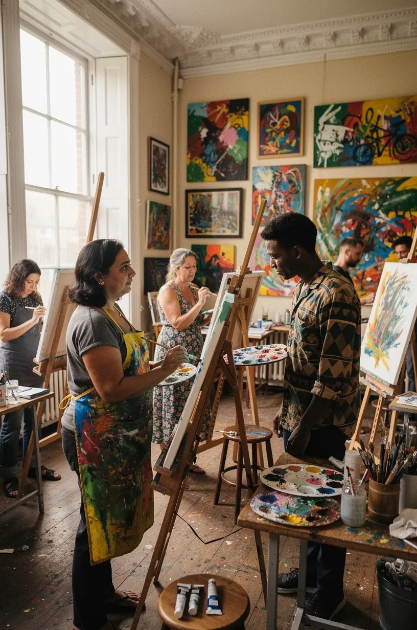 Home studio setup for painting and artistic hobbies